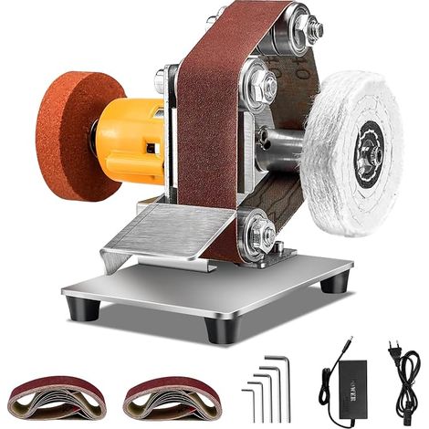Mini Belt Sander, Electric Belt Sander, 7 Adjustable Speeds for Metal, Wood, DIY (1/5)