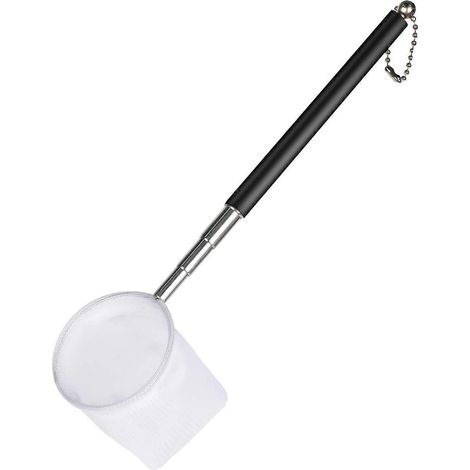 Épuisette pour crevettes d'aquarium, petite épuisette pour aquarium, avec poignée rétractable en acier inoxydable, maille fine ronde et souple, convient aux crevettes, aux jeunes poissons, aux restes (1/4)
