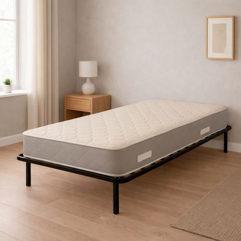 Matelas + Sommier Latex 90x200 x 23 cm Très Ferme -5 Zones de Confort - Ame Poli Lattex HR Haute Densité (1/4)