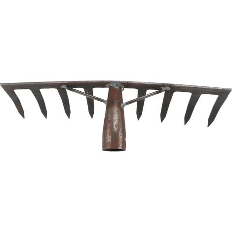 Râteau de Jardin pour Aérer Le Sol en Acier à 9 Dents, Outil Agricole Robuste et Ratisser L’Herbe au Jardin (1/5)