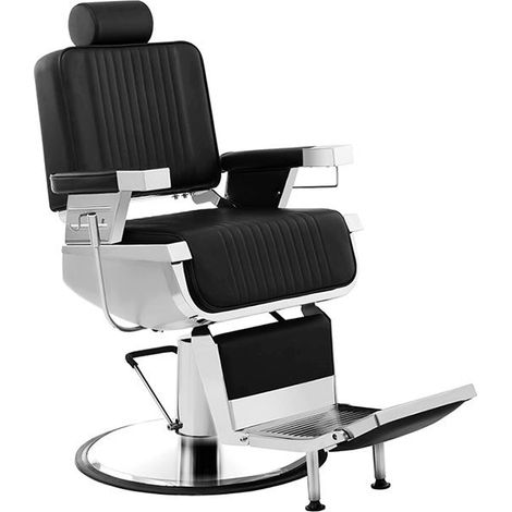 Poltrona parrucchiere altezza regolabile struttura in metallo nero 140001622
