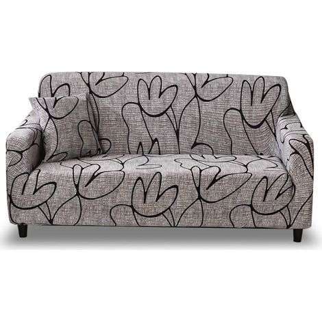 Housse de Canapé en Polyester Revêtement de Canapé Elasticité Stretch Protecteur de Canapé Slipcover à 3 Places 175-220cm, Modèle SL (1/5)