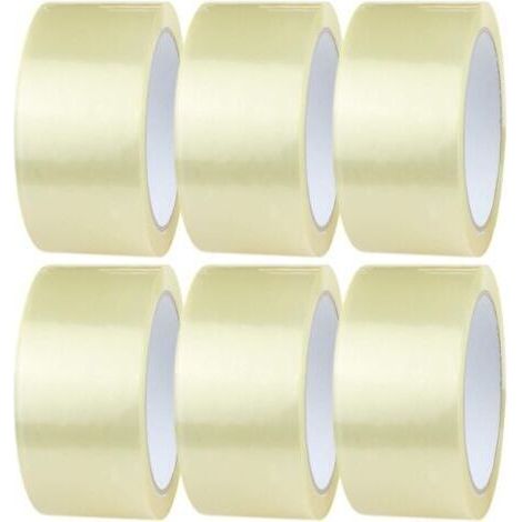 Ruban Adhésif Transparent 6 Rouleaux de 48mm x 66m Ruban Adhésif pour Colis Transparent Ruban d'Emballage pour des Boîtes, des Cartons, Déménagement