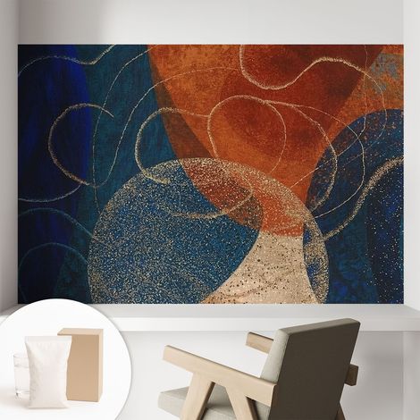 Papier peint intissé avec imprimé pour décoration intérieure pour rénovation a motif - Colle incluse gratuite Formes colorées 104x70 cm (1/5)