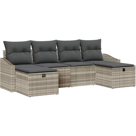 Maison Exclusive - Set Divano da Giardino 6 pz polyrattan (1/5)