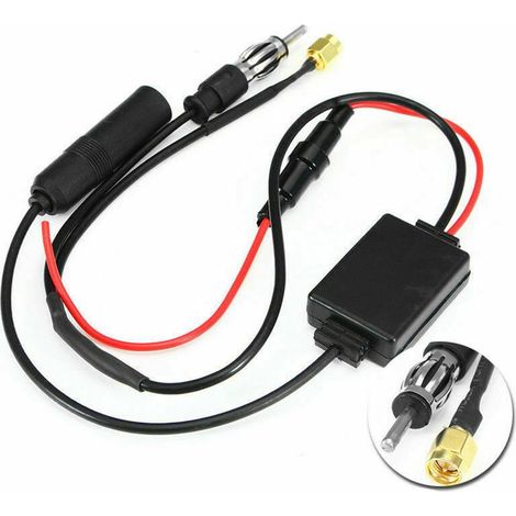 Splitter Antenne Auto DAB FM AM - Amplificateur Radio Numérique - Fréquence 88-108 MHz - Gain 12-13 dB - Impédance 75 Ω - Alimentation DC 10-15 V - 1 Pièce (1/5)