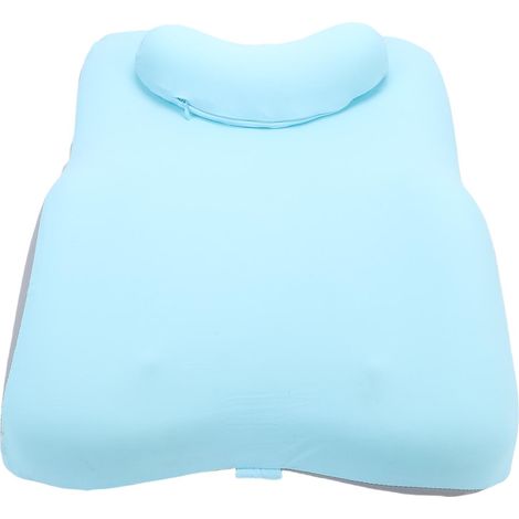Oreiller de lecture pour lit, oreiller de soutien dorsal multifonctionnel en mousse à mémoire de forme pour position assise ou couchée, pour le ventre et les lombaires, bleu (1/5)