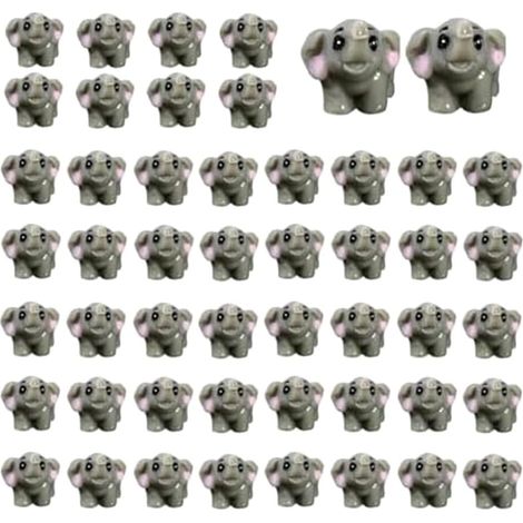50 Figurines D'Éléphants Mini Animaux, Petites Miniatures de la Faune en Résine pour Les Collectionneurs (1/5)