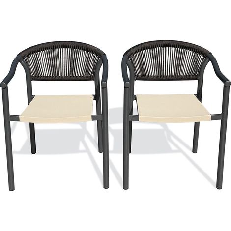 SUMBA - Set di 2 poltrone da giardino - Grigio antracite - DCB GARDEN