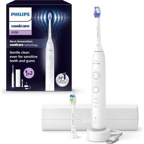 Brosse a dents - PHILIPS - HX7410/02 - Sonicare - Serie 6500 - Blanc - Eléctrique (1/4)