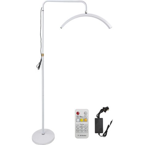 Lampadaire LED 50W 19 pouces blanc 100-240V, forme demi-lune, 5 niveaux luminosité, température 3000K-6000K, lampe beauté cils (1/5)