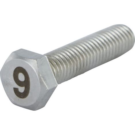 Vis métaux Tête hexagonale TH 8X35 Inox A4 Gravure CHIFFRE 9-1 pièce