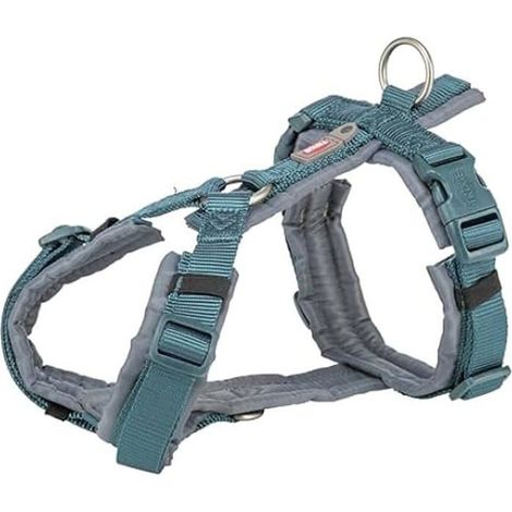 Premium Wander-Geschirr TRIXIE S–M 44–53 cm 20 mm Graphit-Petrol Entegrün