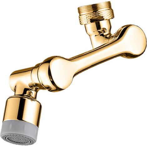 Rallonge de robinet pivotante à 1080 ° avec 2 modes de pulvérisation Rallonge de robinet rotative pour évier Adaptateur de filtre de robinet anti-éclaboussures Aérateur avec clé,Or,Type 2