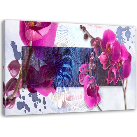 Tableau sur toile Orchidée Abstraction Rose 60x40 (1/5)