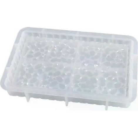 Ensemble de moules en silicone - 2 pièces - Plateaux de rangement à motif diamant rond et carré (1/2)