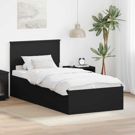 vidaXL Struttura del letto Nero 100 x 200 cm Legno multistrato