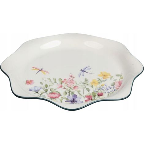 Servierplatte aus Keramik für Geschirr, 26 cm, Modell Mrs. Flower (1/5)