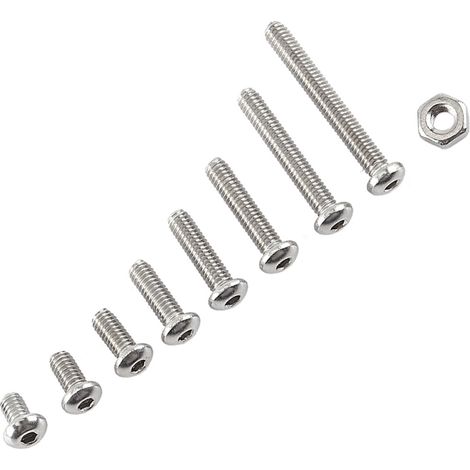 Assortiment de vis et écrous hexagonaux à tête bombée M2.5 en acier inoxydable A2 (1/5)