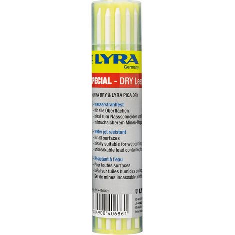 Etui 12 mines de rechange LYRA DRY – Résistant à l'eau – Pour marqueurs LYRA-DRY et PICA DRY – Set de 12 mines incassables