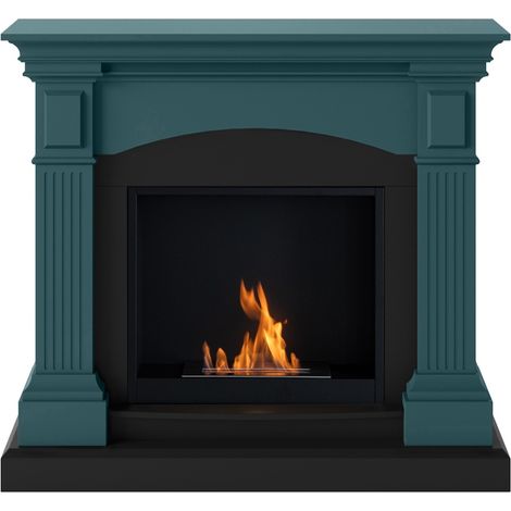 TAGU Cheminée bioéthanol - FreeFlame MAGNA - flamme réelle sans conduit - Turquoise (1/5)
