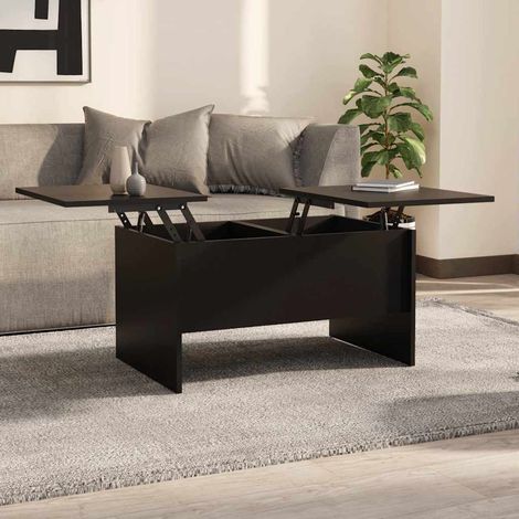 Table basse Table d'appoint pour Salon Chambre - Noir 80x50x42,5 cm Bois d'ingénierie BV349987 - BonneVie (1/5)