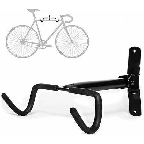 Pair - Support mural pour vélo pliable pour rangement de vélo et gain de place – Cintre pour vélo avec protection du cadre rembourré en mousse – Noir (1/5)