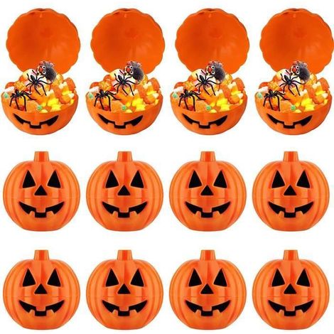 Mini Boîtes à Citrouilles - MARSEE - 12PCS - Décoration Halloween - Bonbons - 6 5 cm Multicolore OBJET DECORATIF (1/4)