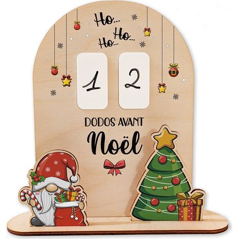 Calendrier “Nombre de dodos avant Noël” – Compte à rebours ludique pour enfants – Décoration de Noël à poser – Activité familiale réutilisable – Fabrication française (1/5)