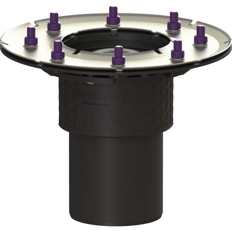 Cuerpo base KESSEL Ecoguss - brida de prensado, DN 100, salida vertical, 48811