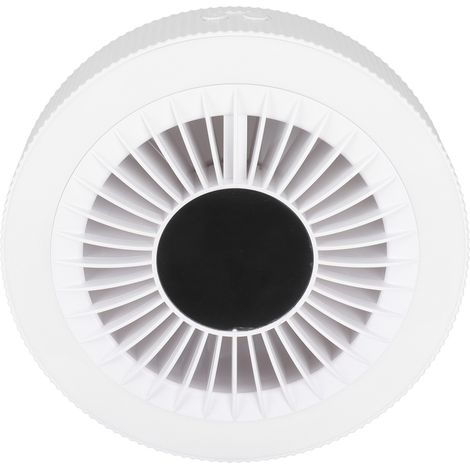 Ventilateur à télécommande, rechargeable par USB, avec veilleuse LED, 3 vitesses, alimenté par piles, support mural, blanc, pour intérieur et extérieur (1/5)