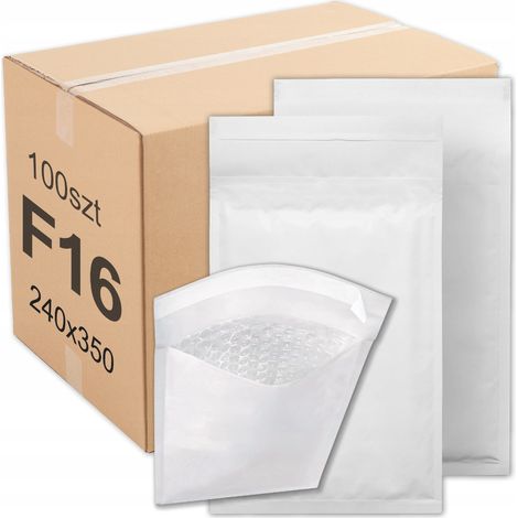 Enveloppes à bulles F16 16F, lot de 100, blanches, en carton résistant à l'air (1/5)