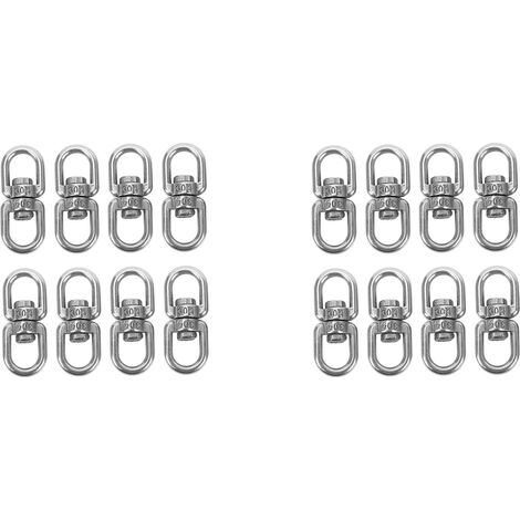16 Pièces Séries en Acier Inoxydable Suspendu Panier Spinners Plante Cintre Crochet Pivotant Pince Pivotante() (1/5)