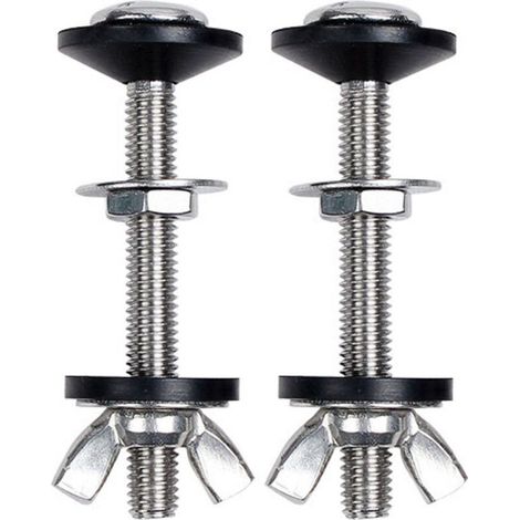 Kit de 2 boulons de réservoir de chasse d'eau en acier inoxydable, fixation universelle pour cuvette de WC facile à installer (1/5)
