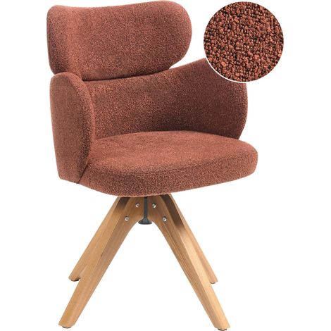 Esszimmerstuhl drehbar MARCY Bouclé Orange