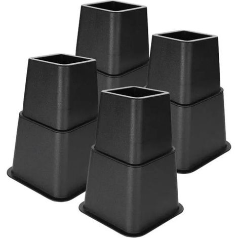 Lot de 4 Rehausseurs Réglables pour Pieds de Lit et Canapé (5 cm), Cales de Surélévation pour Meubles (1/5)