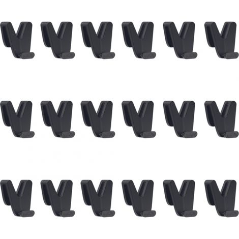 Lot de 18 crochets de rangement Space Hangers - VENTEO - Organisation de placard pour gain de place - Pour vêtement et accessoire - Crochets de suspension peu encombrants - Connecteur de cintre - Noir (1/4)