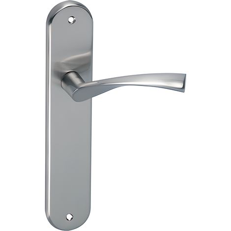 Manilla puerta modelo 130 zamak níquel satinado placa ovalada (1/5)