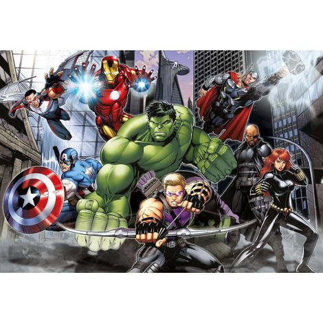 Poster intissé - Disney Marvel -les avengers au combat - 155 cm x 110 cm (1/4)