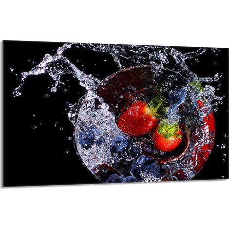 Glas-Herdplattenschutz 80x52 Erdbeeren