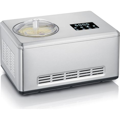 SEVERIN EZ 7405 Gelatiera 2in1, yogurt, display touch LED, contenitore da 2 L, timer, raffreddamento automatico, Gelatiera autorefrigerante, mantiene freddo 30 min, ricettario, acciaio inox (1/5)