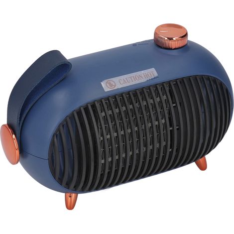 Kompakter Heizlüfter mit 3 Heizstufen, 900 W, PTC-Keramik-Heizelement, schnell aufheizend, leise, flammhemmend, blau (1/5)