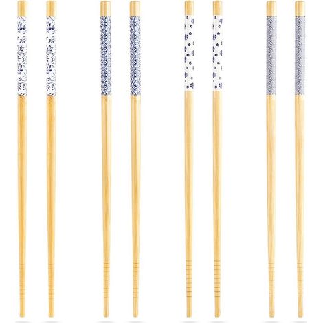 Palillos para sushi, palillos de bambú, palillos chinos, 8 piezas (1/5)