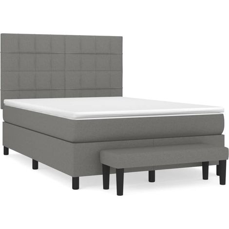 Maison Exclusive - Giroletto a Molle con Materasso Grigio Scuro 140x200cm Tessuto