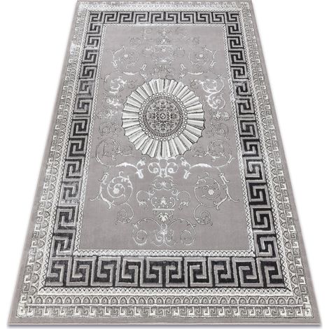 BLISS Z160AZ246 Teppich dunkelgrau / grau – Rahmen, griechisch, Exklusiv, strukturell grey 140x190 cm