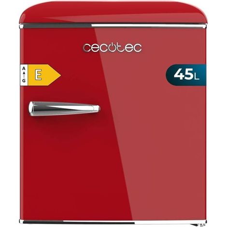 Cecotec Mini Frigorifero Retro' Tavolo 45 Litri Bolero CoolMarket TT Origin classe E Icebox e maniglia cromata rosso