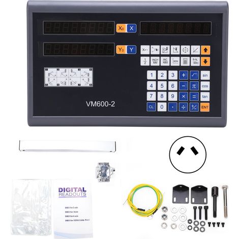 Compteur Digital 2 Axes Haute Précision LCD avec Clavier Tactile et Codeurs, Lecteur de Position Robust Prise UE 250V (1/5)