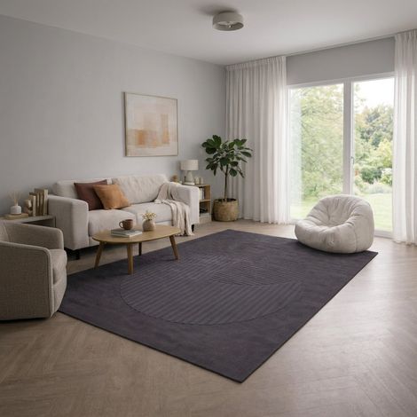 Tapis design ContourLuxe - Designertapis - 180x120cm, Rectangular - 100% Laine vierge - Tufté main - Gris