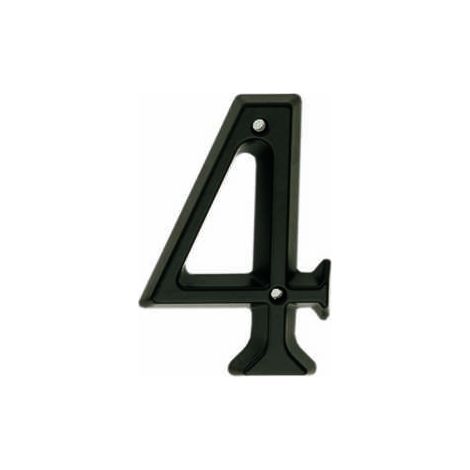 Ouvre&Déco – Signalétique numéro de rue 4 en zamak noir de 95mm, RUSTIQUE