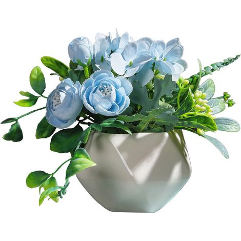 Plantes artificielles en pot de fleurs géométrique, décorations créatives pour la table du salon. (1/5)